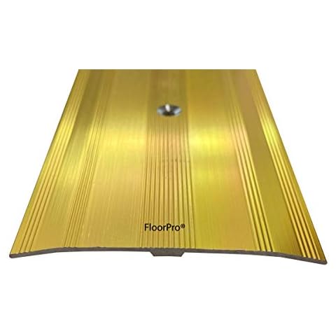 61mm Wide Carpet Metal Cover Trim Door Bar Threshold - Transition Threshold Strip - Metal Plate Covers Flooring Gaps - Gold Colour Cover