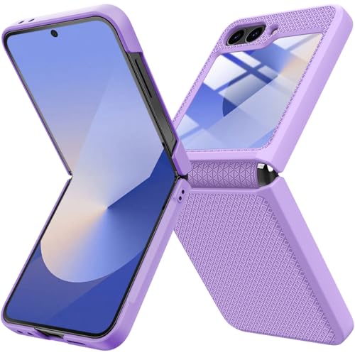 Coque Samsung Z Flip 6 rigide avec protection écran charnière et anti-glisse violette