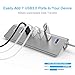 immagine 2Rybozen Hub USB 3.0 Alimentato 7-Porte, Alluminio Hub con 5V/4A 20W Adattatore di Alimentazione , per Windows iOS Macbook Laptop PC