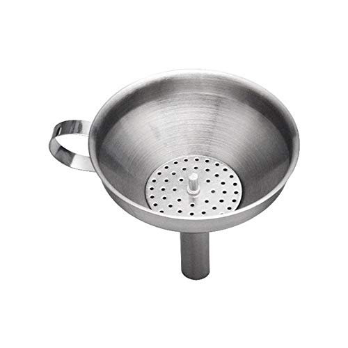 Embudo Embudo de Acero Inoxidable, Embudo de líquido de Aceite de Cocina Embudo de Metal con Filtro Desmontable Embudo de Boca Ancha for enlatar Herramientas de Cocina.