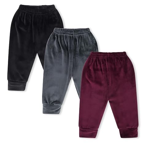 Image of CLAP Unisex Baby Winter Pants Fleece Warm Pajamas Super Soft Multicolor Set of 3