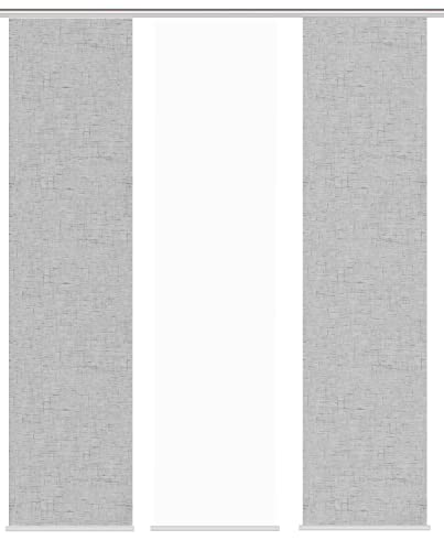 HOME WOHNIDEEN Schiebegardine PIVE, Digitaldurck, Dekostoff, Seidenoptik 245x60 cm, Farbe:Silber, Größe:245 x 60 cm, Anzahl:3er Set (2X Bedruckt, 1x Uni) HOME WOHNIDEEN Schiebegardine PIVE, Digitaldurck, Dekostoff, Seidenoptik 245x60 cm, Farbe:Silber, Größe:245 x 60 cm, Anzahl:3er Set (2X Bedruckt, 1x Uni)