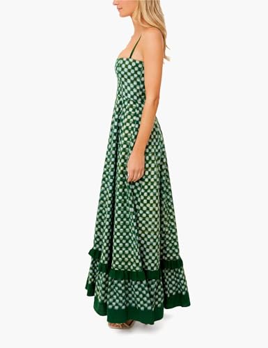 Image of Women Spaghetti Strap Flowy Long Dress Boho Floral Square Neck Maxi Dress Summer A-Line Dresses for Beach Vacation