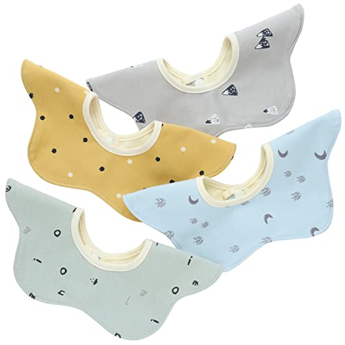 アンドココ スタイ よだれかけ 防水 ベビー ビブ 赤ちゃん 綿100% 360度回転 エプロン 食事用 柔らかい 柔らかい 4枚セット 保育園用