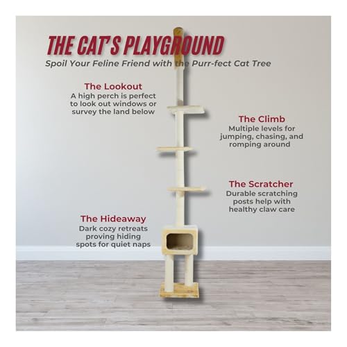 TRIXIE Torre para Gatos Ajustable con Rascador Sisal Beige miniatura 4