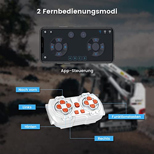 Reobrix Technic 22004 Skid-Steer Loader Building Blocks Set, Remote Control Loader Model Kit, RC Construction Vehicle for Teens 14+ and Adults, Compatible with Lego, 1227 PCS by Reobrix - Image 6
