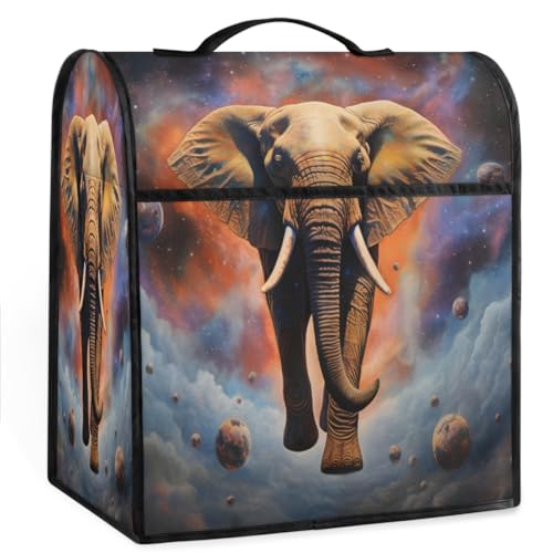 Coffee Maker Cover Universe Elephant Animal Kitchen Appliance Covers Small Appliance Covers Blender Cover Juicer Cover Dust Covers for Kitchen Appliances with Top Handle and Pockets,Washable,B632