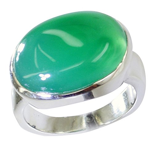 Bagues de promesse onyx vert en argent 925 pour couple - 3