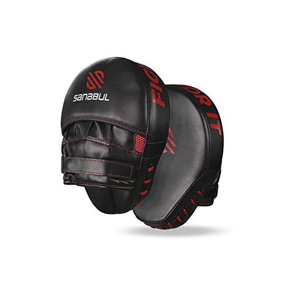 Sanabul-Essential-Curved-Boxing-MMA-Punching-Mitts Sanabul Essential Curved Boxing MMA Punching Mitts (Black/Red)