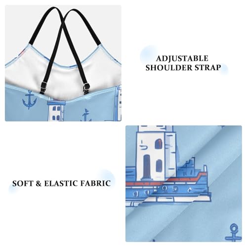 Girls Swimsuit Anchors Ships Pattern One Piece Swimwear3