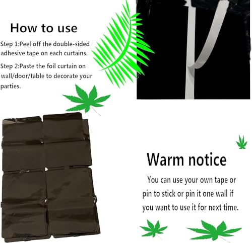 Image of AMFIN (Pack of 2) Square Foil Curtains for Birthday Decoration Photo Booth Props Backdrop Baby Shower Bachelorette Party Decorations (Black)