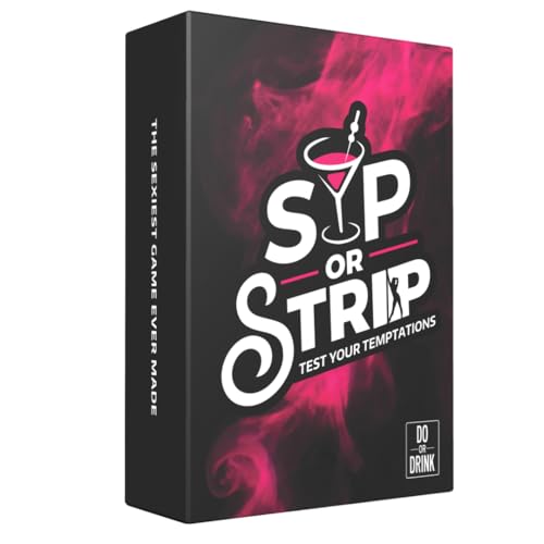 Do or Drink Sip or Strip Adult Drinking Card Game for Couples, Date Night & Parties – 250 Dares,...