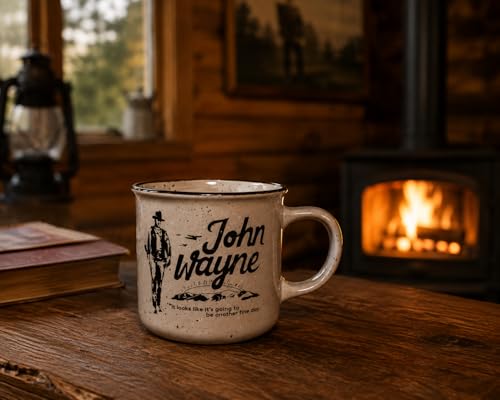 Taza de cerámica John Wayne estilo campamento 14 oz miniatura 3