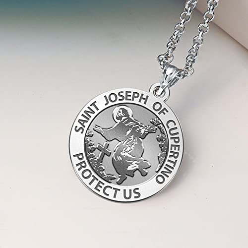 PicturesOnGold.com Saint Joseph of Cupertino Religious Medal - in Sterling Silver and 10K or 14K Gold4