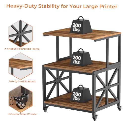 Image of GreenForest Large Printer Stand with Wheels, 23.6 inchx18.9 inch Printer Table
