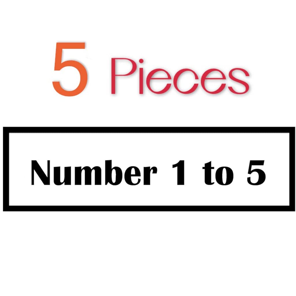 5 placas de metal de acero inoxidable para mesa de comedor de pie, de doble cara, para restaurante, cafetería, bar, marcador de mesa, tarjeta de asiento reservado, números del 1 al 5 (6 x 7,5 cm)