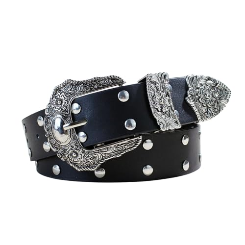 Lu's Chic Women's Autumn Belt Biker Groove Belt Bling 2025 Cyberpunk Chunky Metal Casual Adjustable Belts