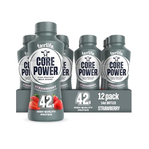 Core Power Elite High Protein Shake, Strawberry, 42g Bottle, 14oz...