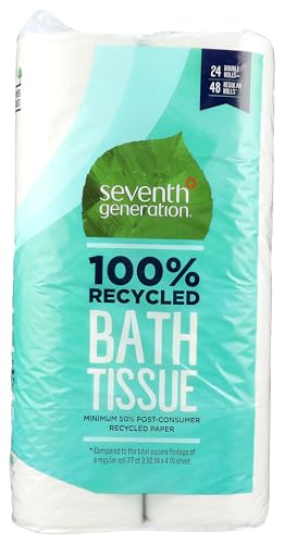Image of Seventh Generation 100% Recycled Bathroom Tissue, Septic Safe, 2-Ply, White, 240 Sheets /roll, 24 /Pack