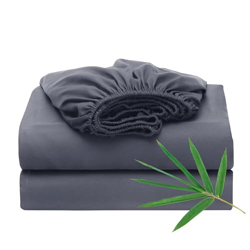 2 Pack Bamboo Viscose Cooling Fitted Sheet Twin XL Size Only, 400 Thread Count, 16