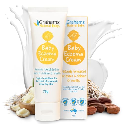 Grahams Natural Baby Ekzem Creme - Natürliche Neurodermitis Creme für Babys ab Geburt - Beruhigt Juckreiz, Rötungen & Trockene Haut - Ohne Steroid - Mit Sheabutter & Jojobaöl (75g)
