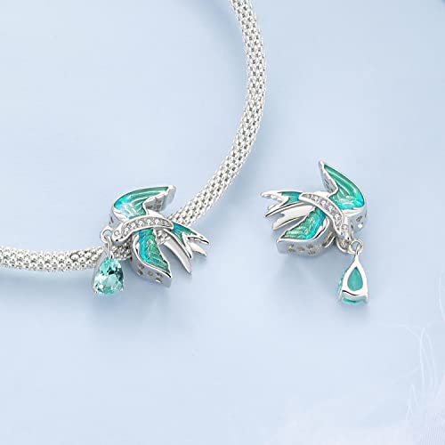 Breloques d'oiseau en argent pour bracelet et collier de printemps