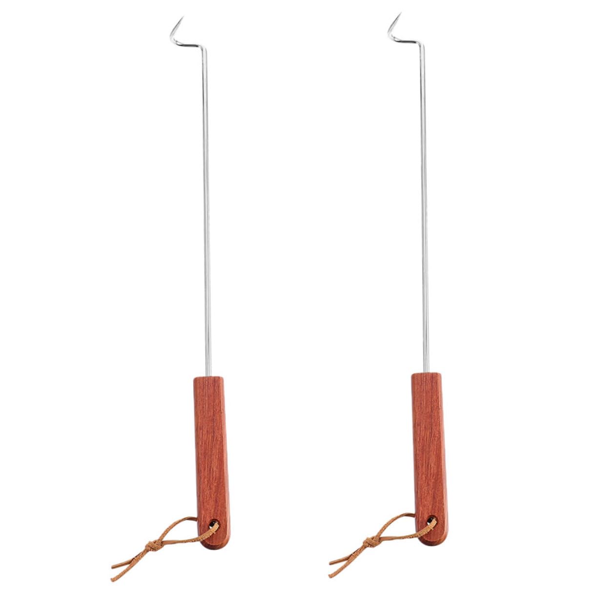 MAGICLULU 2pezzi Ganci Per Carne Acciaio Inossidabile Con Manico Legno Utensile Per Barbecue E Grigliate Forchetta Per Carne Strumento Pratico Per Cucinare E Grill