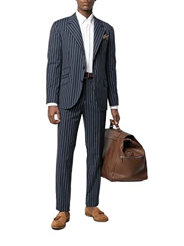 Costume à rayures deux boutons pour homme avec veste et pantalon d'uniforme de voyage