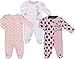 Mini B. by Baby Starters 3-Pack Sleep and Play Layette Set (Multi Color, Girl Prints, 3-6M)