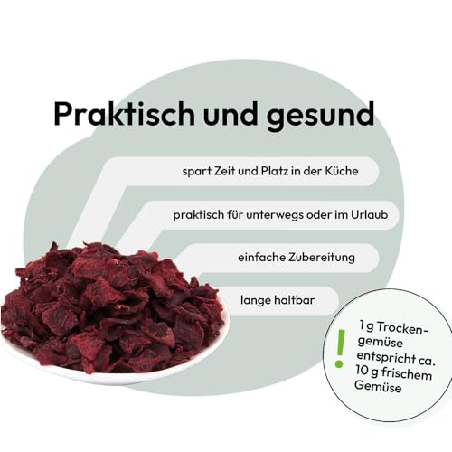 GRAU – das Original – Trockengemüse zum BARFen für Hunde - Rote Beete-Würfel, 1er Pack (1 x 500 g), Ergänzungsfuttermittel für Hunde