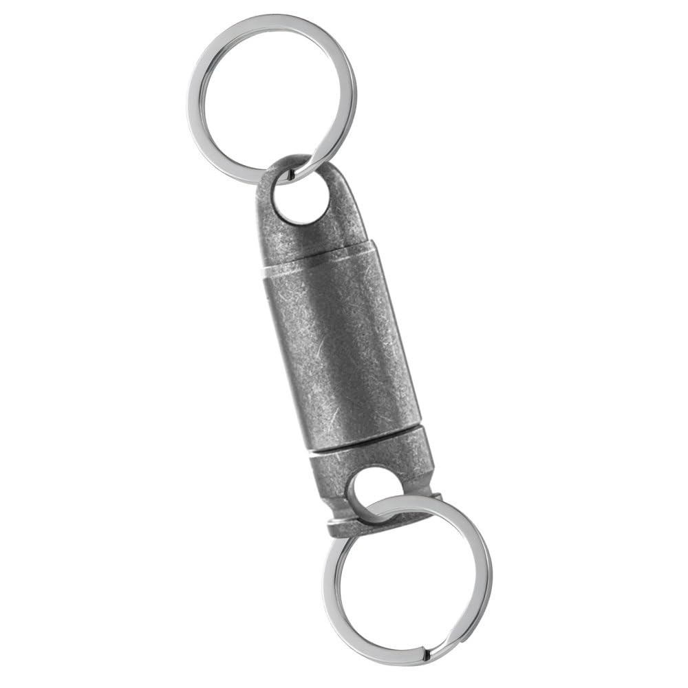 BDKMMS Titanium Keychain, 360° Rotation Separating Keychain with 2 Key Rings Pull Apart Detachable Keychain for Key Accessory