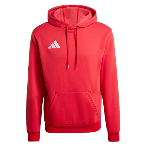 adidas Uomo Entrada26 Hoodie, Team Power Red 2/White, L