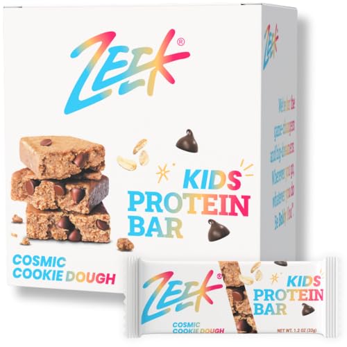 ZEEK BAR - Kids Protein Bars - 6g Protein - All Natural, Non-GMO, Gluten Free - Cosmic Cookie Dough, 12 Count - New & Improved Formula!