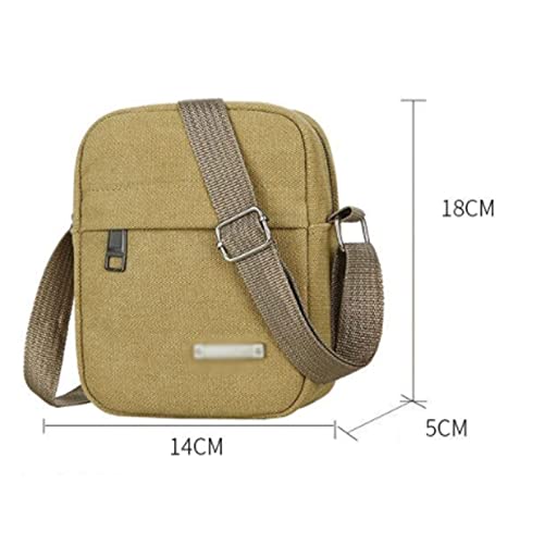 Messenger Bags Men's Fashion Canvas Small Bag Casual Men Mini Handbags Male Cross body Shoulder Messenger Bags For Men Purses and Handbags(Brown)4