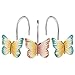 AGPtek 12PCS Home Fashions Butterfly Anti Rust Decorative Resin Hooks for Bathroom Shower Curtain,Bedroom,Living Room Curtain
