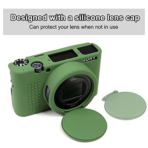 Image of Easy Hood Case for Sony Cyber-Shot RX100 VII, Soft Silicone Protective Cover Protector Skin Removable Lens Cover for Sony DSC-RX100 VII DSC-RX100M7 Digital Camera (Green)