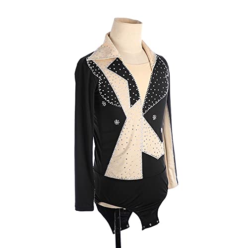 Terno masculino estilo patinação artística três cores competição treinamento, Branco, 140