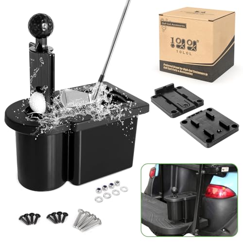 10L0L Golf Cart Ball Washer and Golf Club Cleaner Kit - with Universal Bracket-Removable for Yamaha EZGO TXT RXV & Club Car DS Precedent