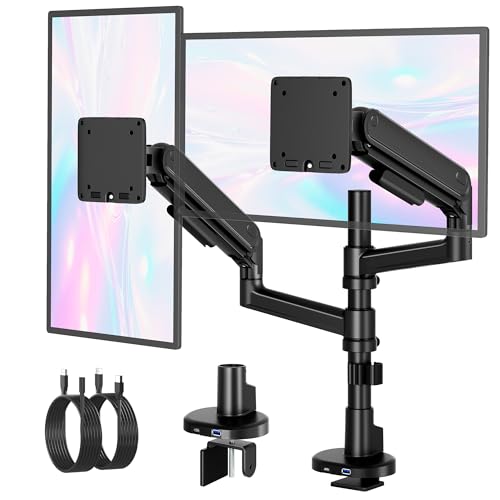 Double bras vertical pour écran monTEK support de bureau réglable