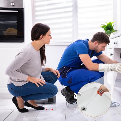 CLDURHGE Abflussspirale Spülbecken Reinigungshaken – Hochwertige Spirale Abfluss Rohrreinigung mit Drain Snake und Abfluss Haarentferner, Komplette Abflussreinigungslösung