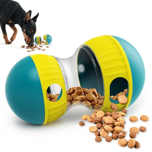 Interactive Dog Puzzle Toys for Indoor Adjustable Food Dispensing Treat Dispenser Ball & Slow Feeder for Large/Medium/Small Dog to Keep Them Busy, Green