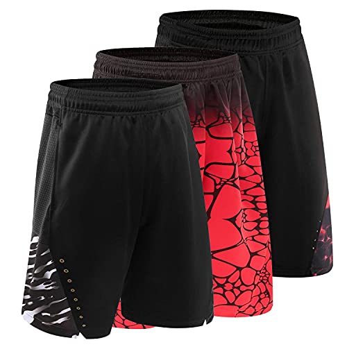 1Bests 3PCS / Set Men's Running Shorts Quick Dry Running Shorts Basketball Pants Sports Pants (3pcs Short/Set12,4XL)