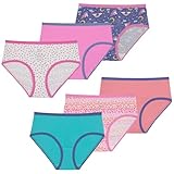 Saint Eve Kids Cotton 6 Pack Underwear Set - Soft & Breathable Brief Panties Sets for Kids, Multi-Color Everyday Essentials Comfort for Girls and Boys, Pink Blue Rainbow, 8