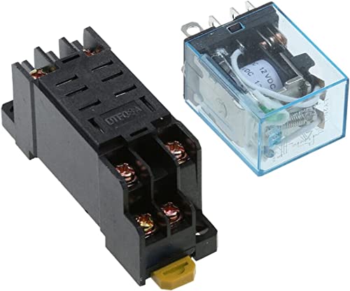 Relé conmutador 10A con bobina AC 110V y base para automatización estable