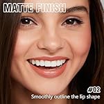 Coral Pink Matte Lipstick Crayon for Women, 24 Hour Lipstick Lip Liner Pencil Long Lasting Waterproof Smudge Proof, Vegan & Cruelty-Free, Neutral lip liner marker Easy Application Full Coverage B02# - Image 3