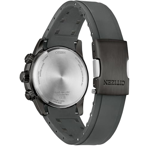Image of Citizen Men's Eco-Drive Sport Luxury PCAT Watch, Stainless Steel & Polyurethane Strap, Chronograph, Atomic Timekeeping