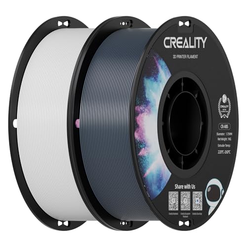 Image of Creality 2 kg White & Gray ABS Filament 1.75mm, 3D Printer Filament Bundle, Excellent Resistance, Odorless Non-Toxic, Stability, Tough (White & Gray)
