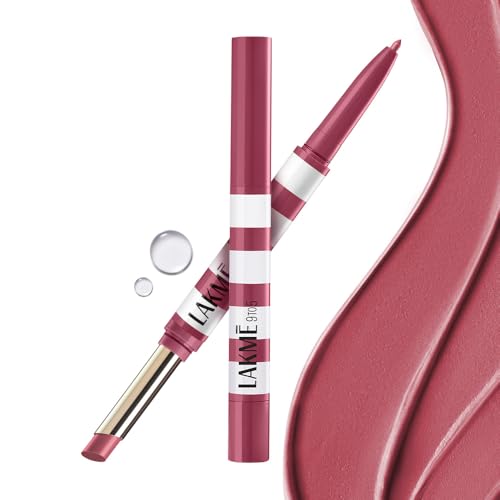Image of Lakme 9to5 Hya Beach Edit, Lipstick + Liner Duo, Tanline Rose, Infused with Hyaluronic Acid, Vitamin E, Jojoba Oil, Comfortable Matte Finish, SPF Powered, Hydrating Lipstick, 2+0.2 g