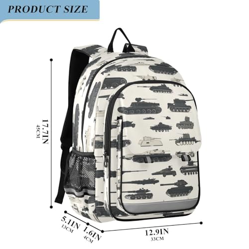 Military Tanks Cartoon Backpack for Boys Girls Elementary School Bag Kids Bookbag Travel Rucksack With Reflective Stripes2