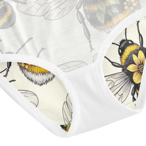 Yellow Flowers Leaves Wings Undies for Toddler Girls, Girls Briefs, 2T–8 Years4
